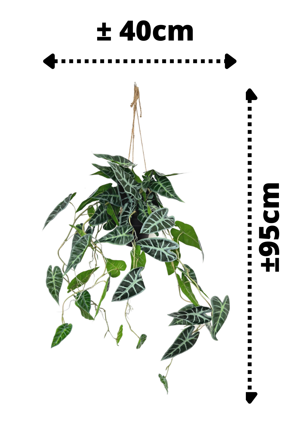 Plante artificielle suspendue Caladium 95 cm