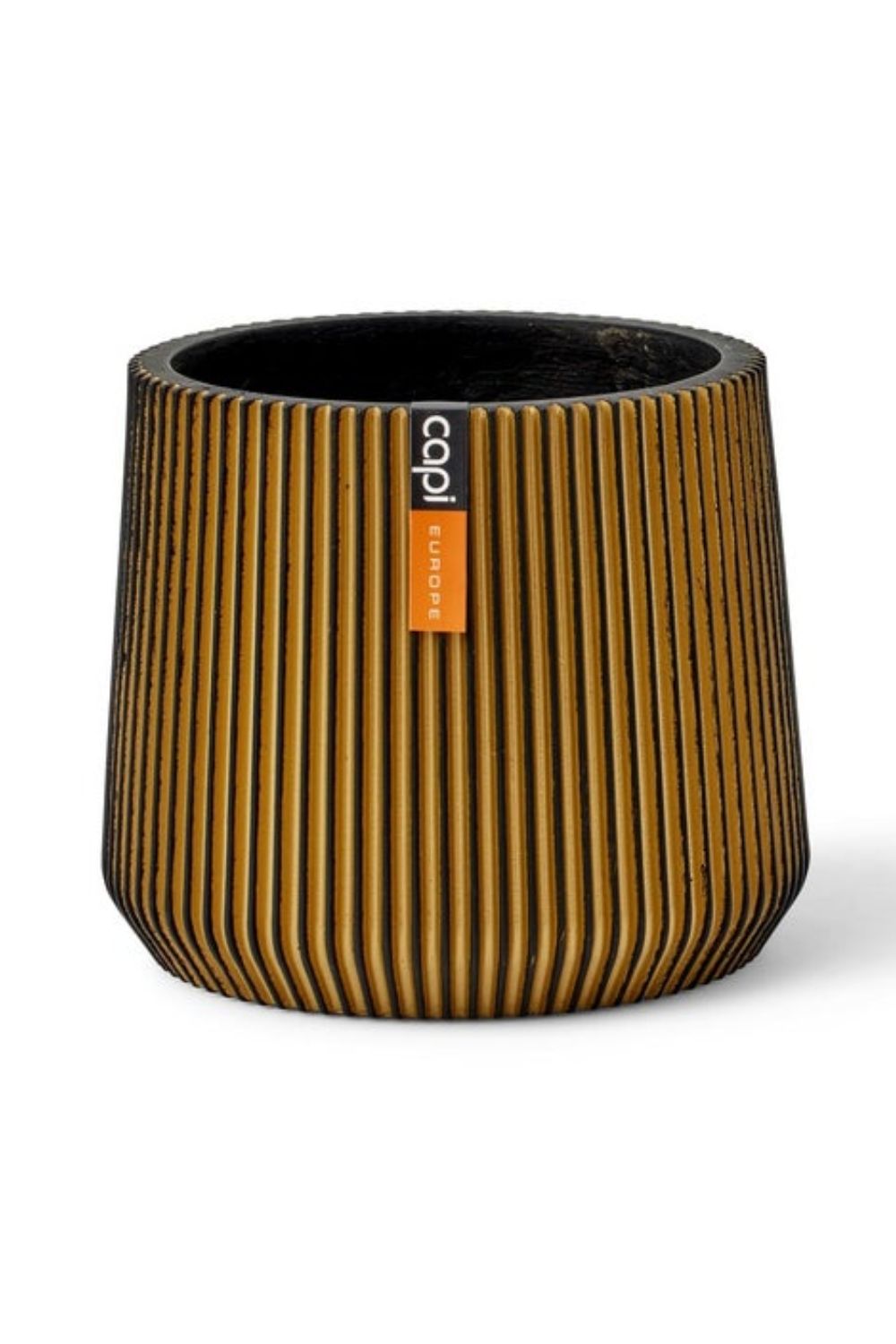 Pot de fleur Capi Groove Sandbag 20x17 Noir/Or