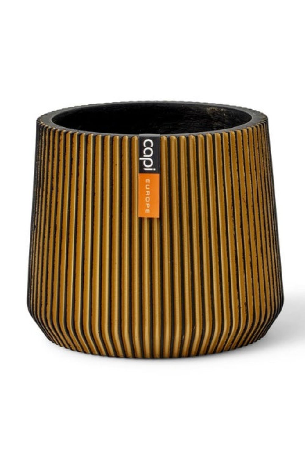 Pot de fleur Capi Groove Sandbag 27x22 Noir/Or