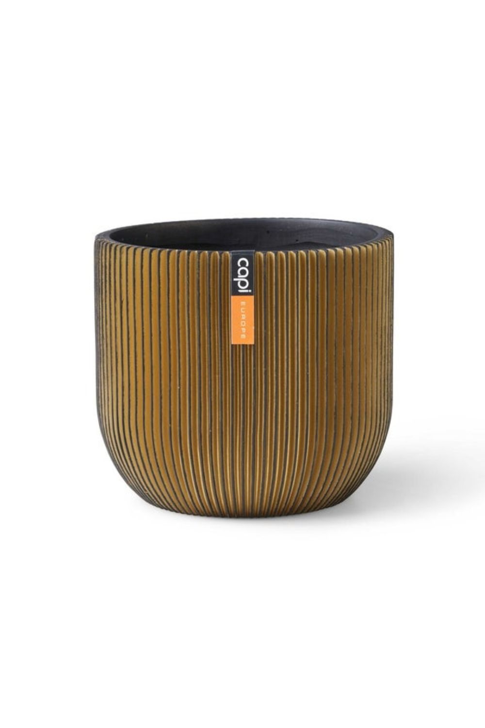 Pot de fleur Capi Groove boule 17x15 Noir/Or