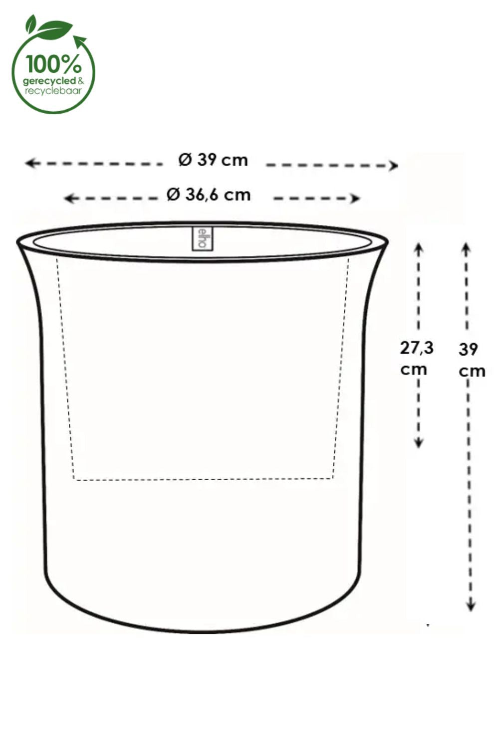 Pot de fleur Elho June Tulip 39 cm Prune Vintage
