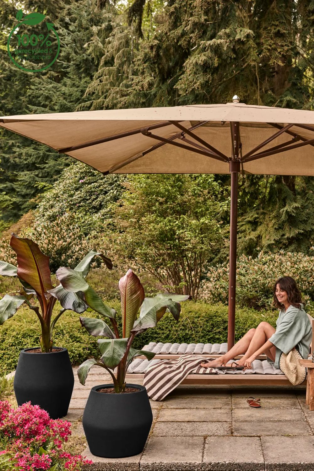 Pot de fleur Elho June Split Low 42 cm Noir