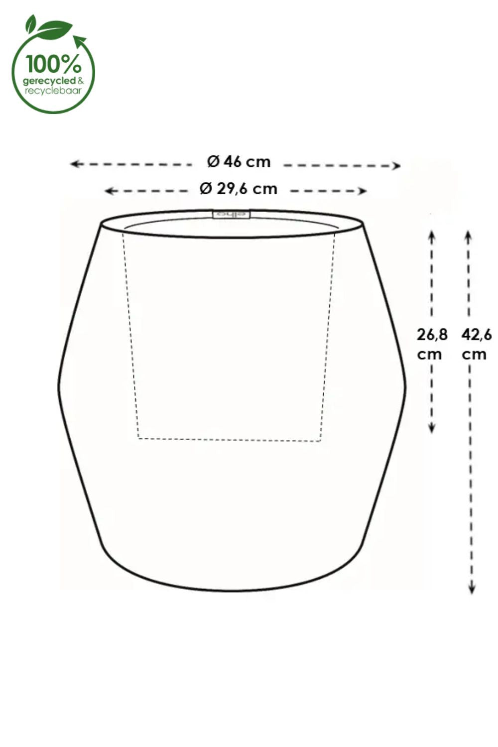 Pot de fleur Elho June Split Low 42 cm Noir