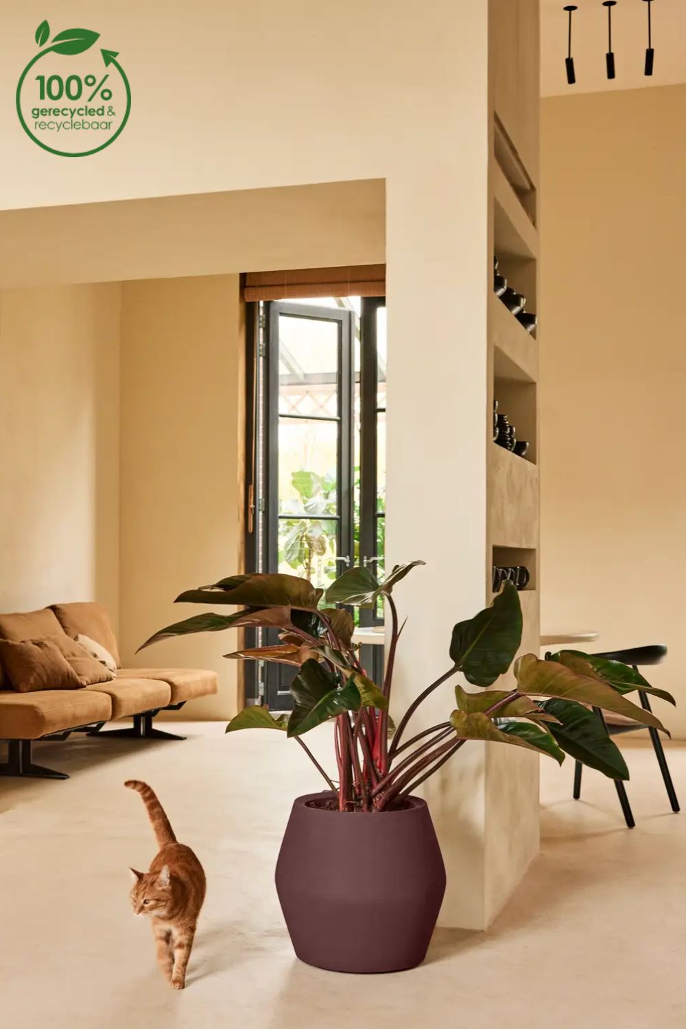 Pot de fleur Elho June Split Low 42 cm Prune Vintage