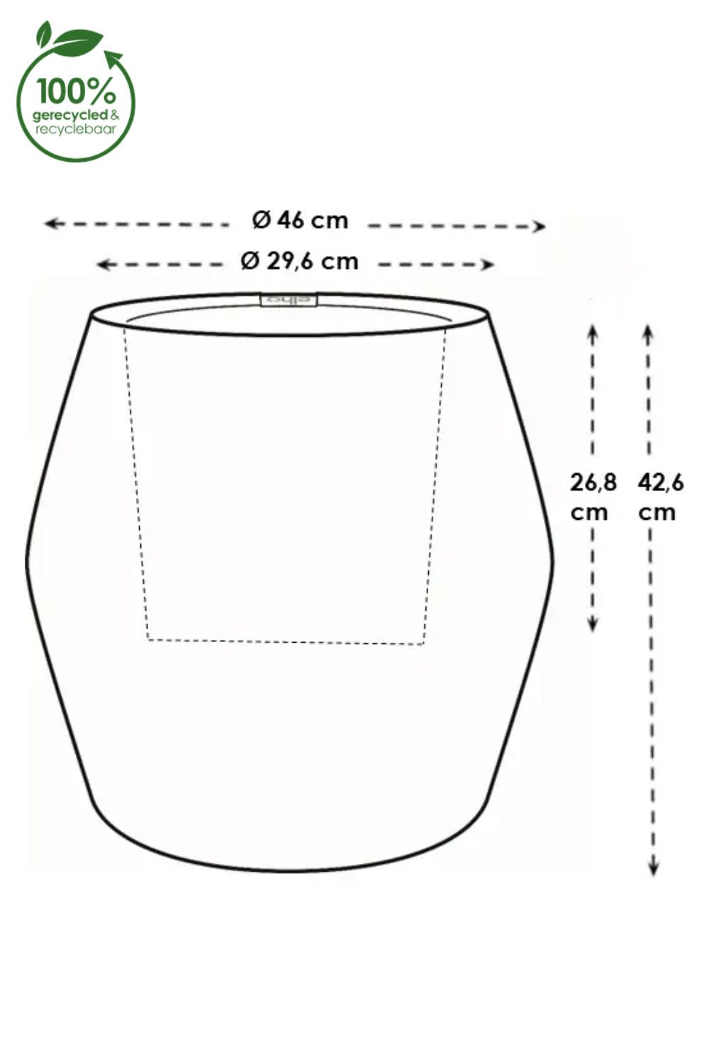 Pot de fleur Elho June Split Low 42 cm Prune Vintage