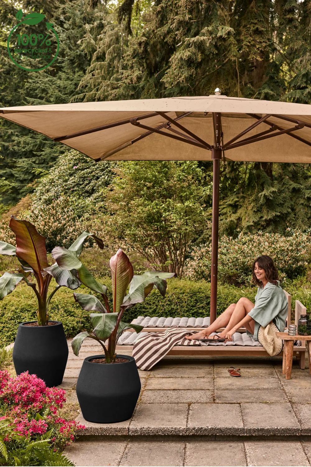 Pot de fleur Elho June Split High 53 cm Noir