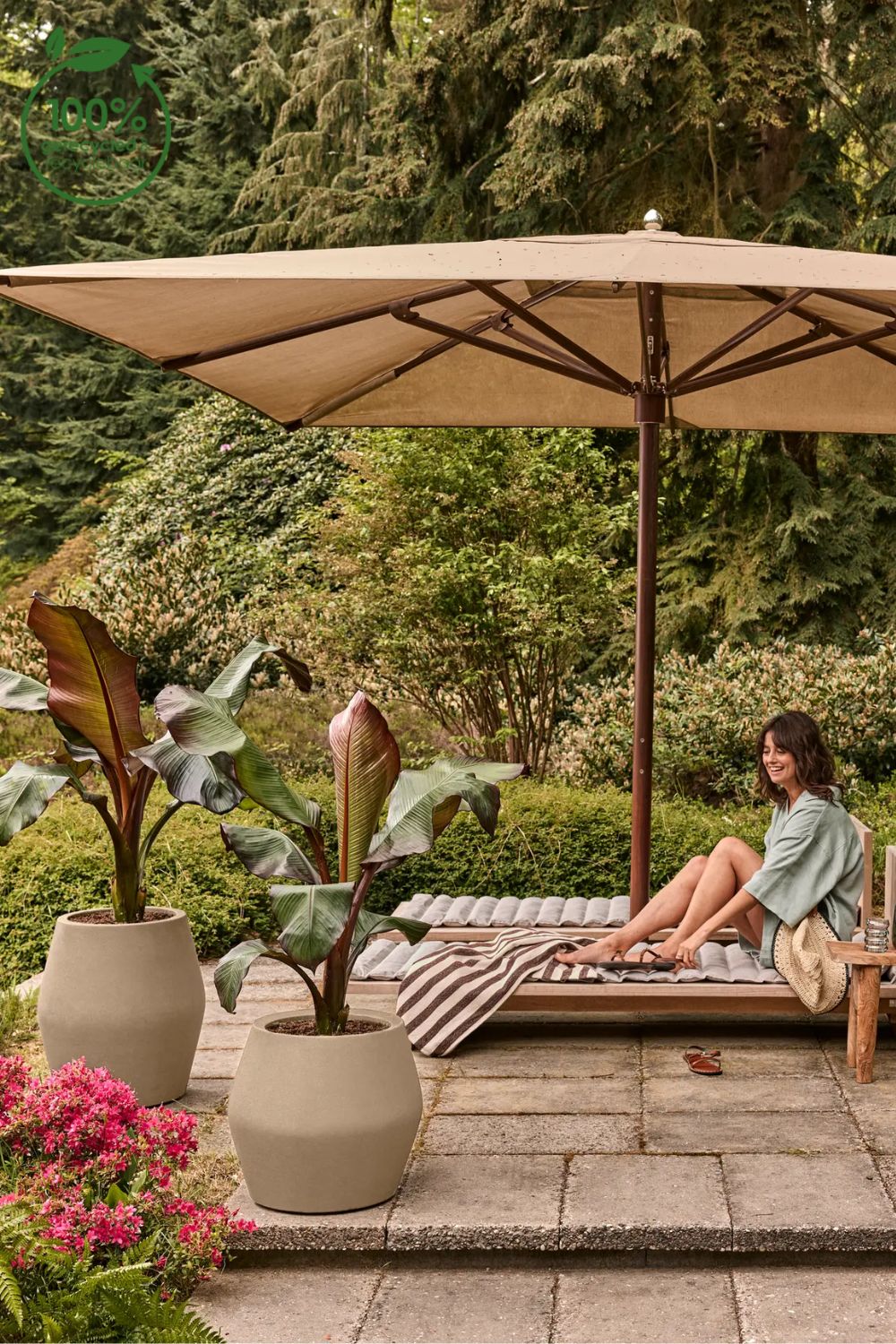 Pot de fleur Elho June Split Haut 53 cm Beige Équilibré