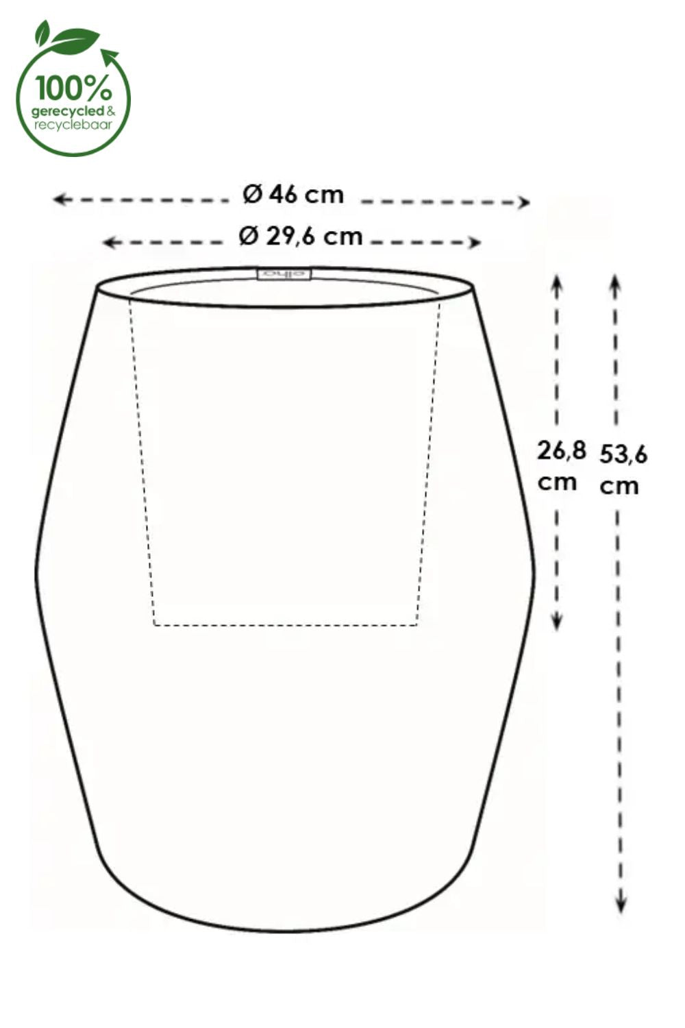 Pot de fleur Elho June Split Haut 53 cm Beige Équilibré