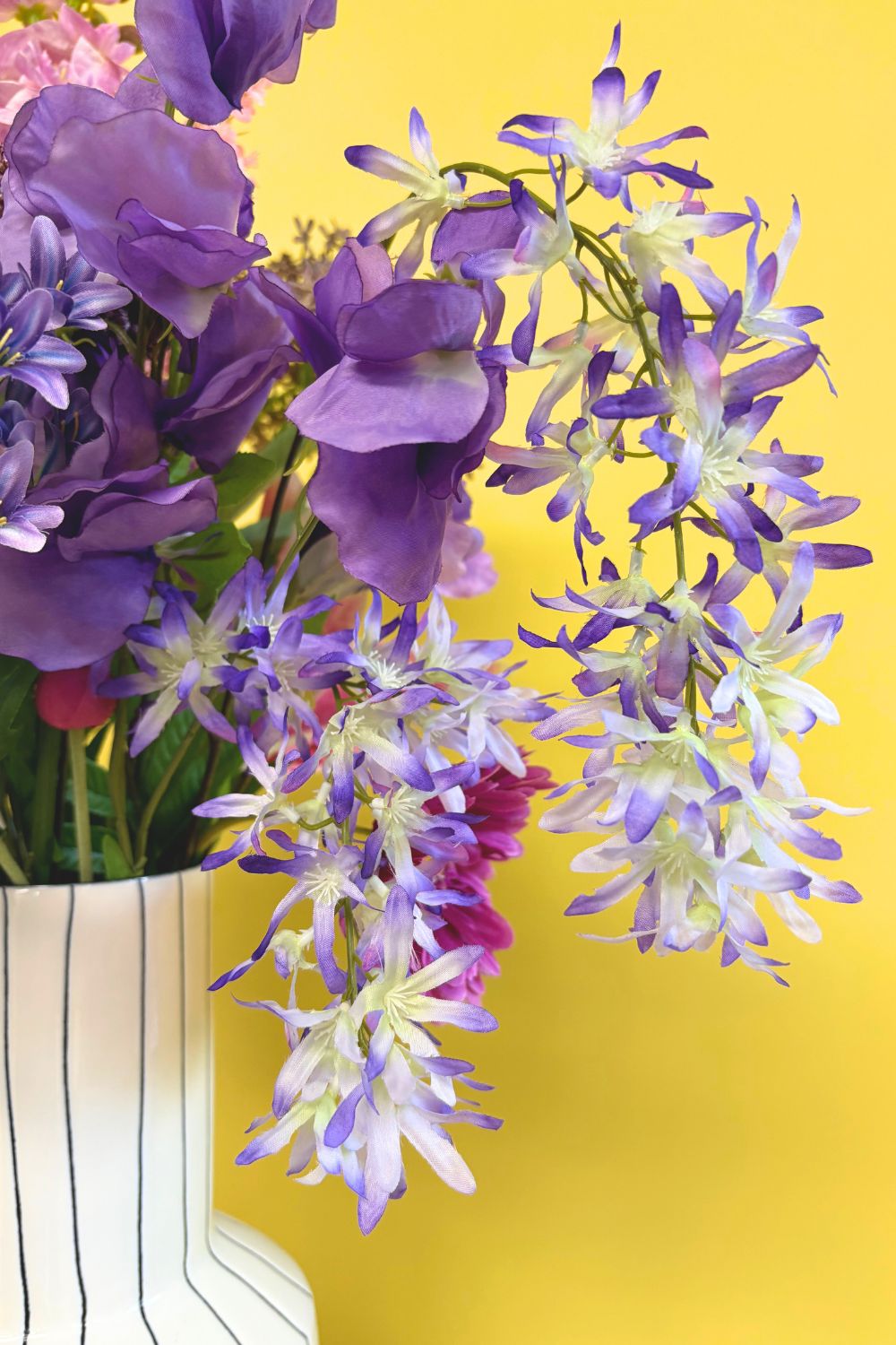 Détails du Glycine Fleur Artificielle 103cm Lilas