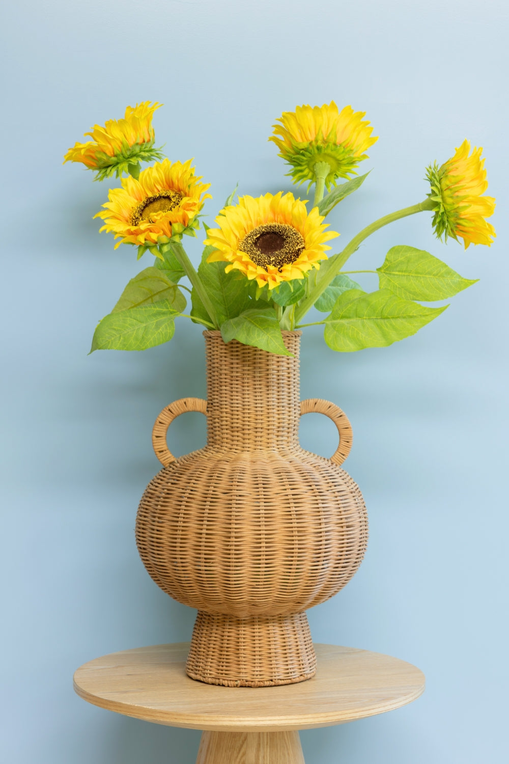 Bouquet Artificiel Golden Glow sur fond bleu