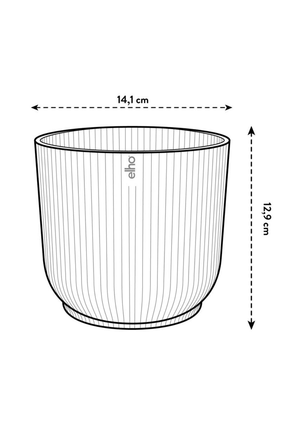 Dimensions du Pot de fleur Elho Vibes Fold rond 14 cm Bleu Profond