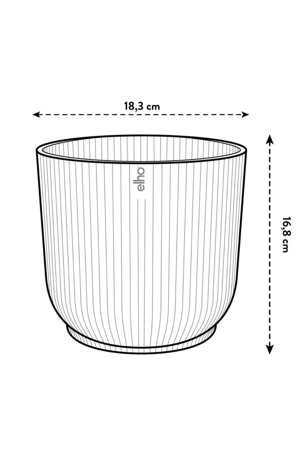 Dimensions du Pot de fleur Elho Vibes Fold rond 18 cm Rose Délicat