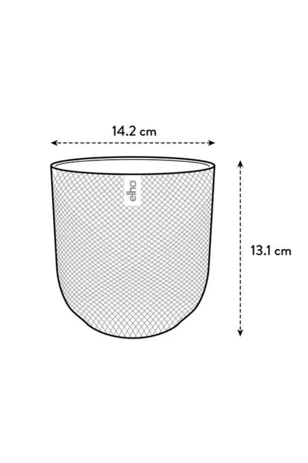 Dimensions du Pot de fleur Elho Jazz rond 14 cm Blanc Soyeux