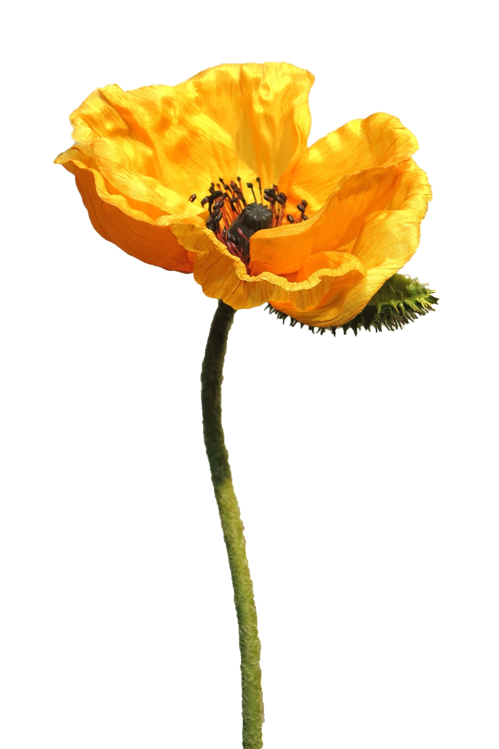 Pavot Fleur Artificielle Jaune 70cm