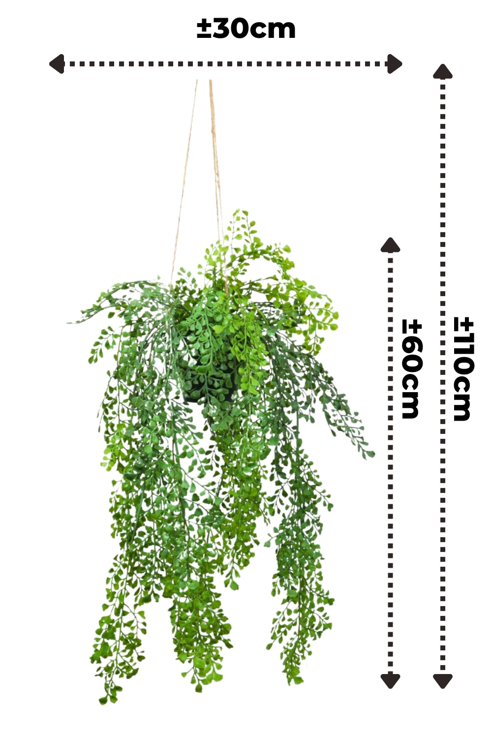 Plante artificielle suspendue Adiantum 110 cm