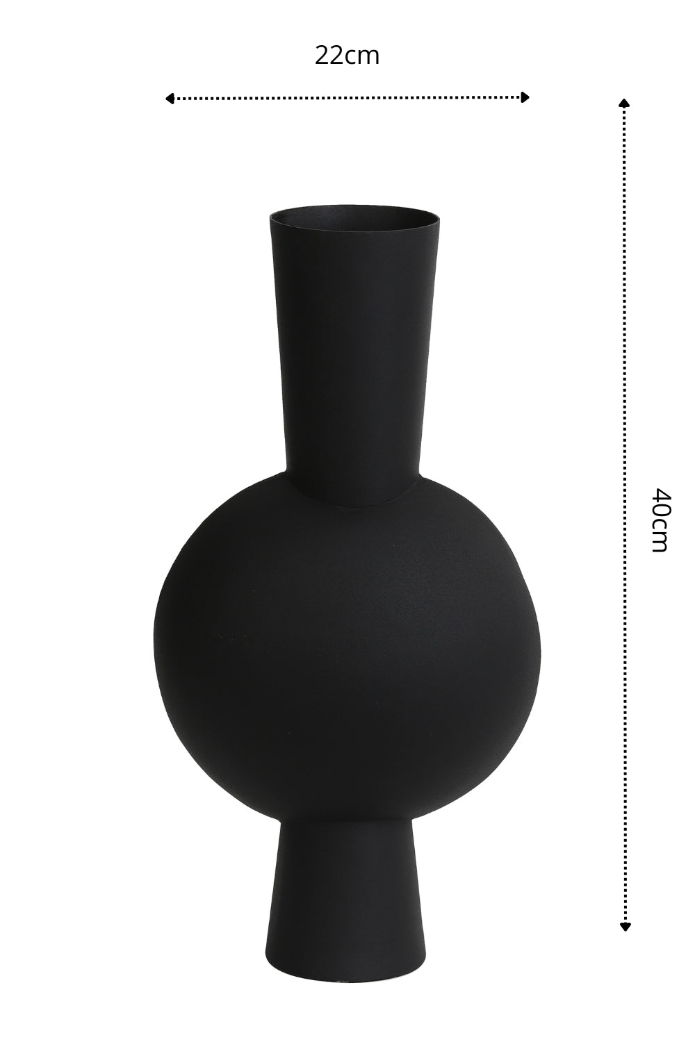 Dimensions du Vase Kavandu Noir 40x22