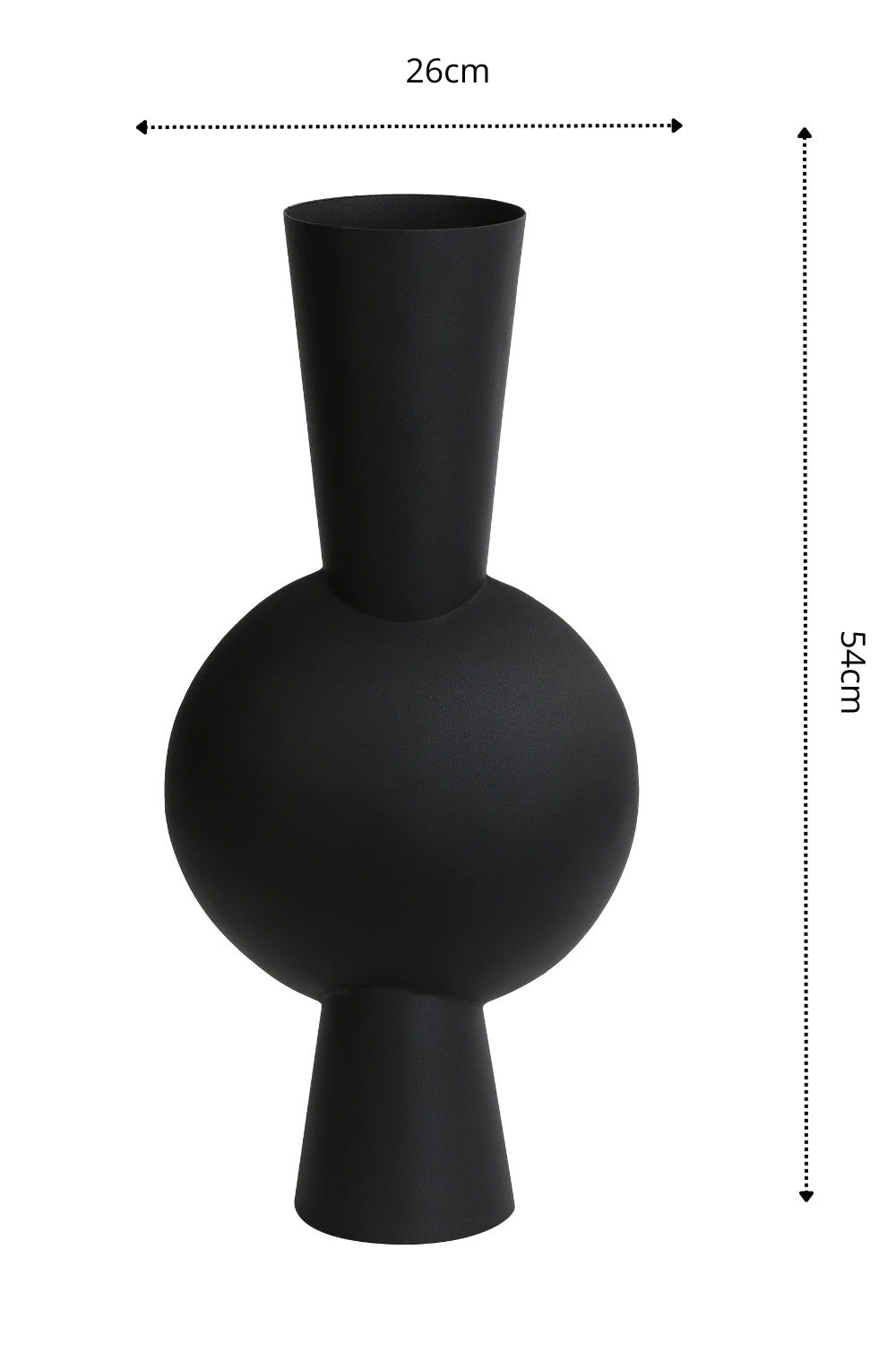 Dimensions du Vase Kavandu Noir 54x26