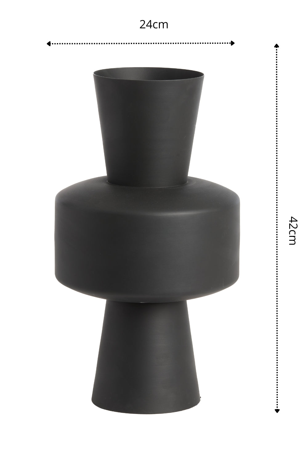 Dimensions du Vase Novali 42x24cm Noir