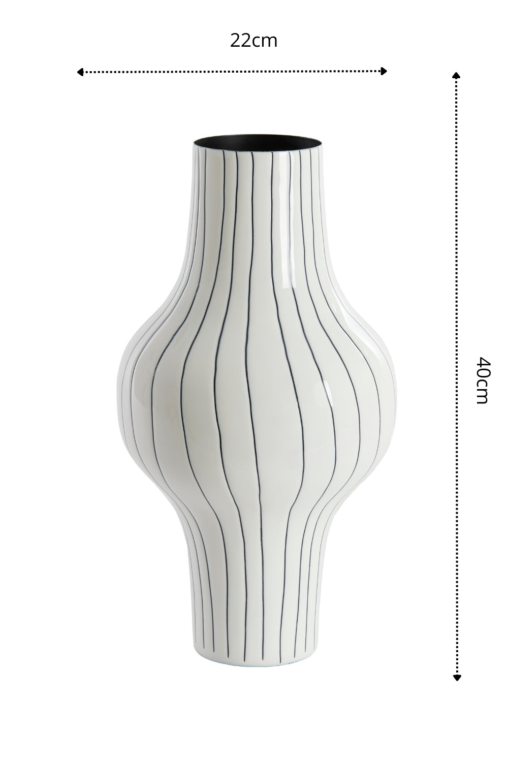 Dimensions du Vase Sindo 40x22cm Blanc