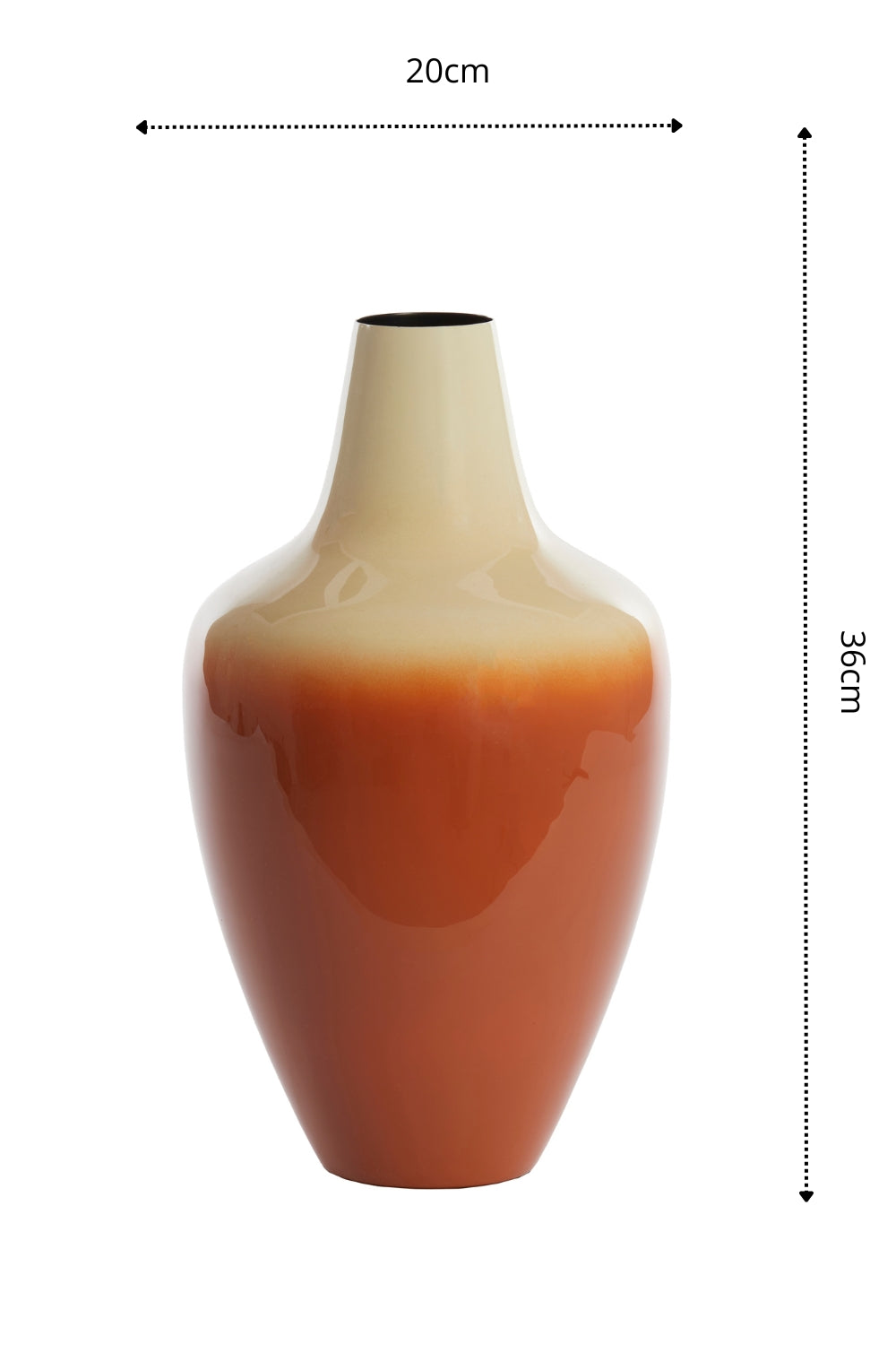 Dimensions du Vase Velho 36x20cm Orange