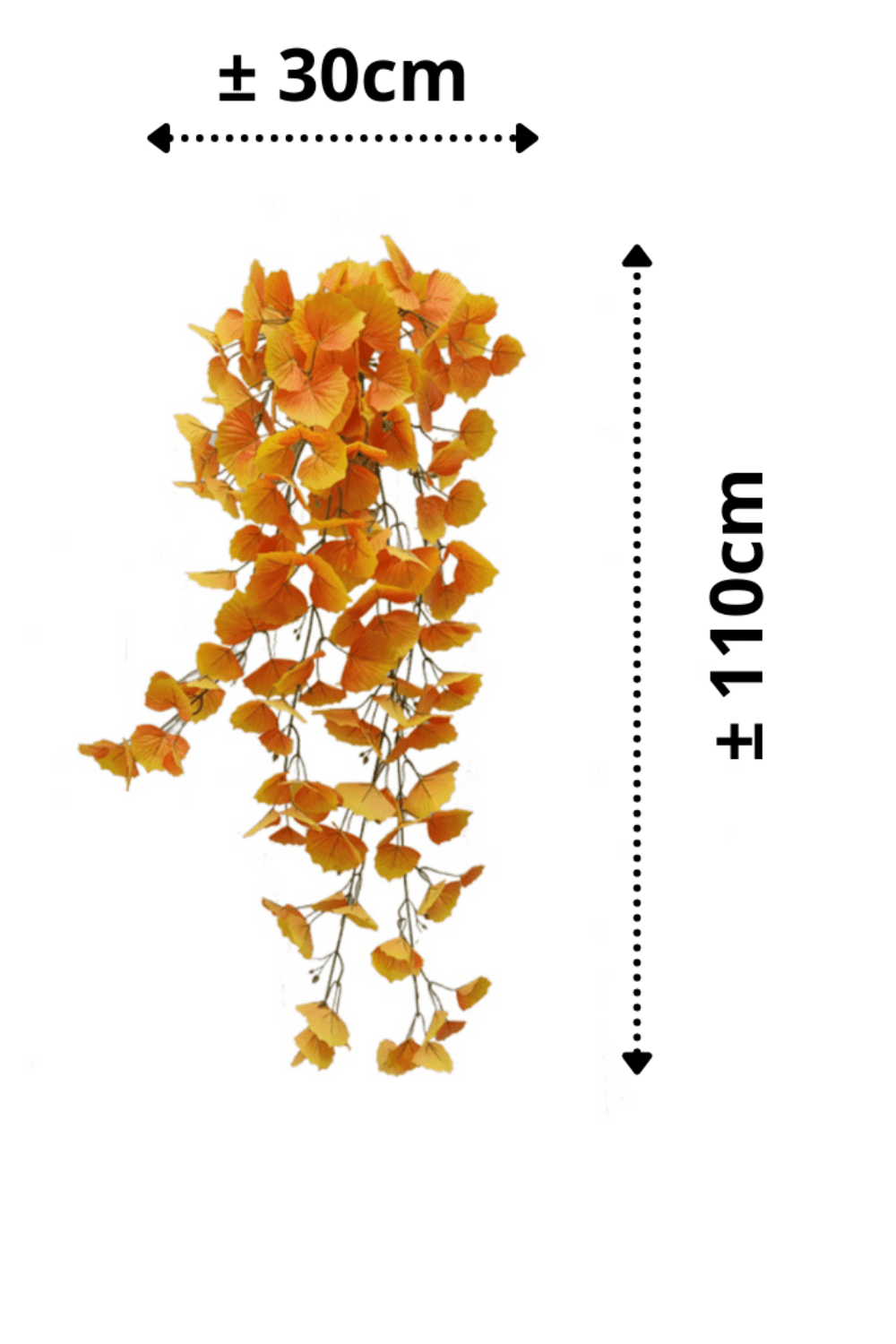 Oranje Kunst Hangplant afmetingen