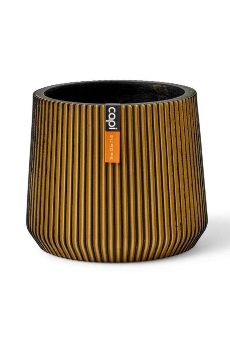 Pot de fleur Capi Groove Sandbag 20x17 Noir/Or