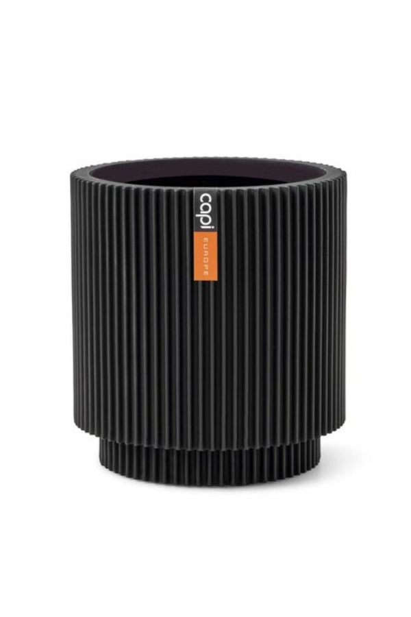 Pot de fleur Capi Groove Cylindre 19x21 Noir