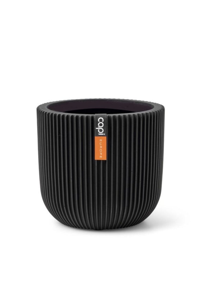 Pot de fleur Capi Groove boule 17x15 Noir
