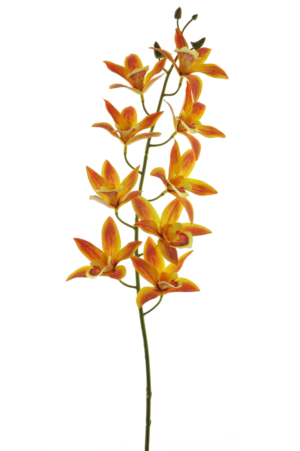 Cymbidium Fleur Artificielle 83cm Orange