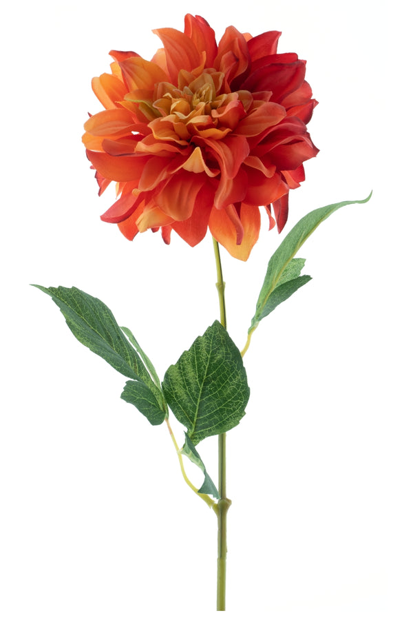 Dahlia Fleur Artificielle 64cm Pêche/Rose