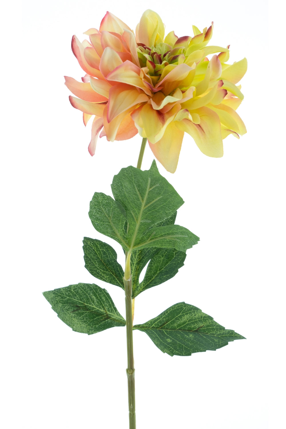 Dahlia Fleur Artificielle 64cm Vert/Rose