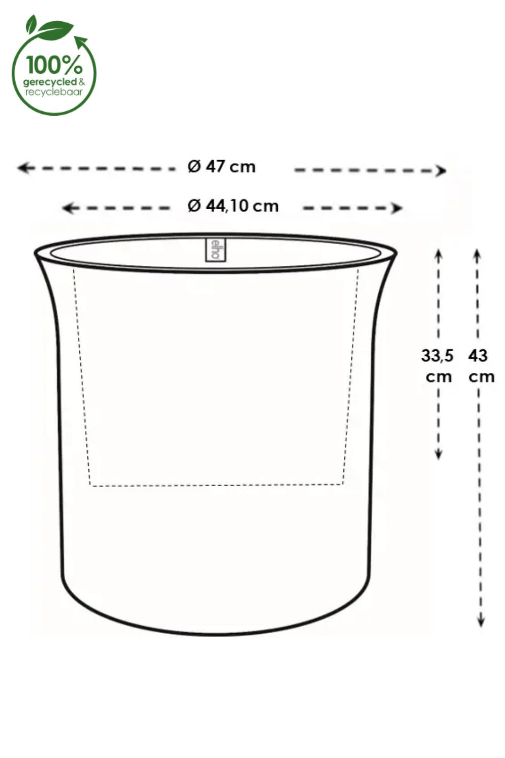 Pot de fleur Elho June Tulip 47 cm Prune Vintage