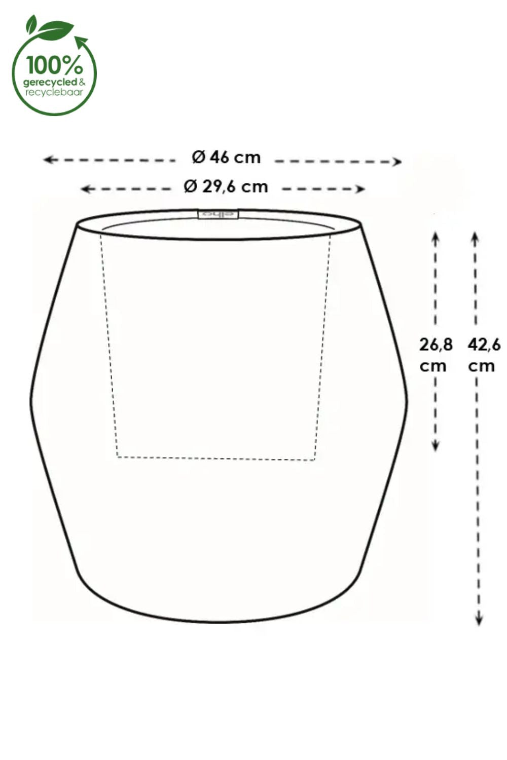 Pot de fleur Elho June Split Low 42 cm Balanced Beige