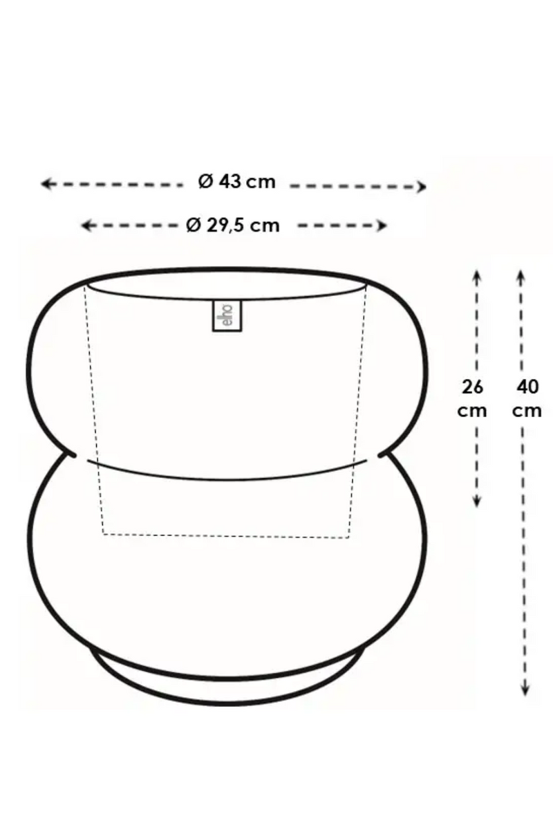 Dimensions du Pot de fleur Elho Amber Roll Low 40cm Lin Blanc