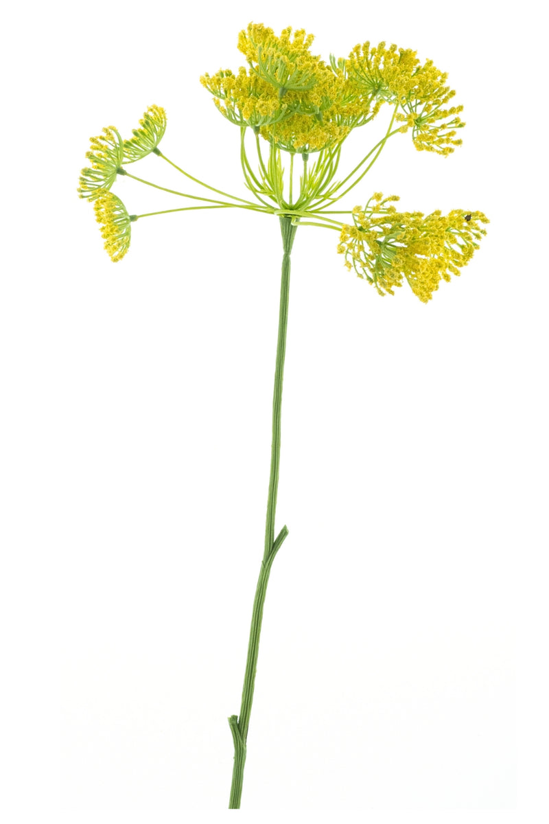 Fleur de dentelle artificielle 71cm Jaune