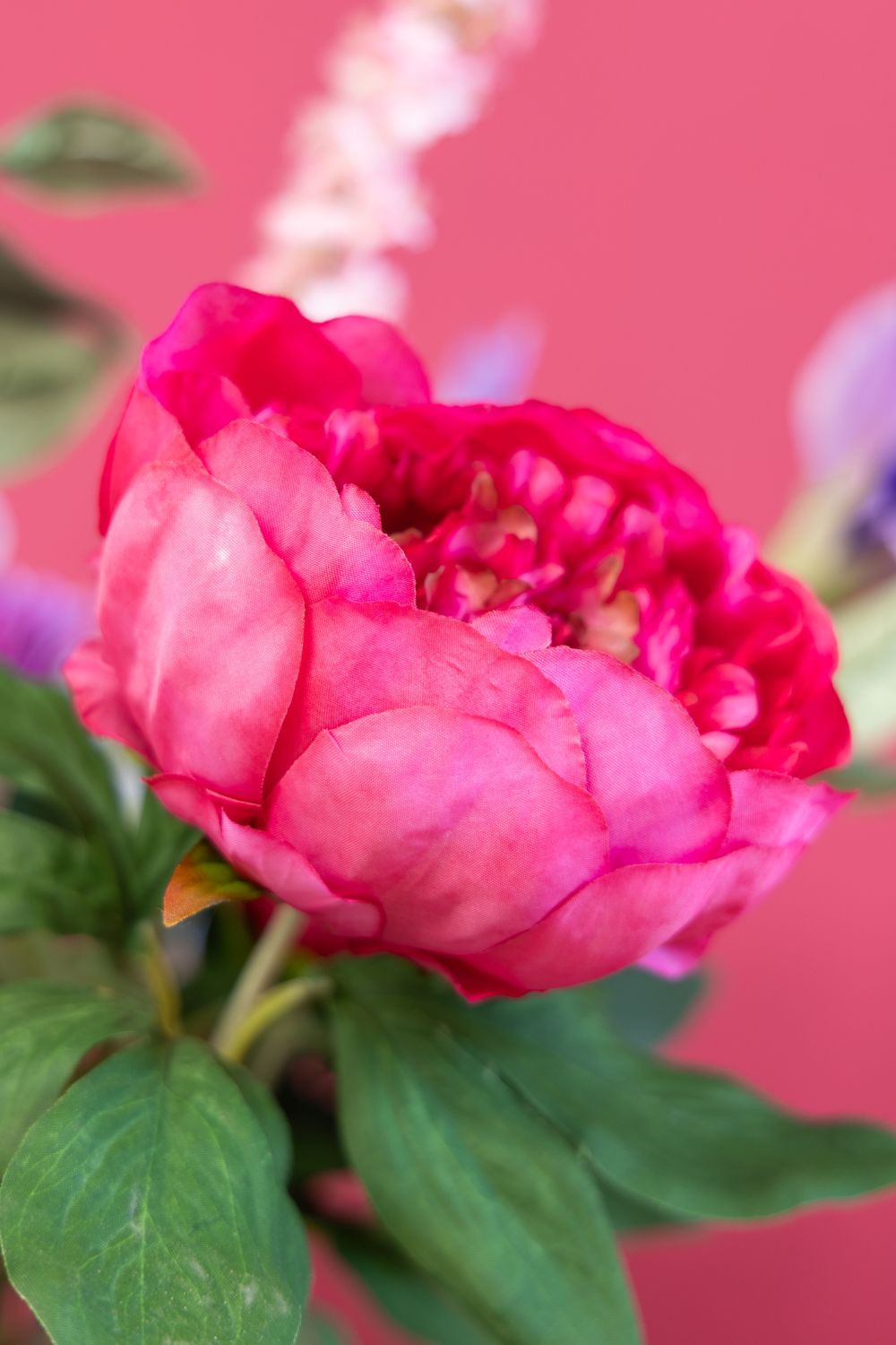 Détails du Pivoine Fleur Artificielle 65cm Fuchsia