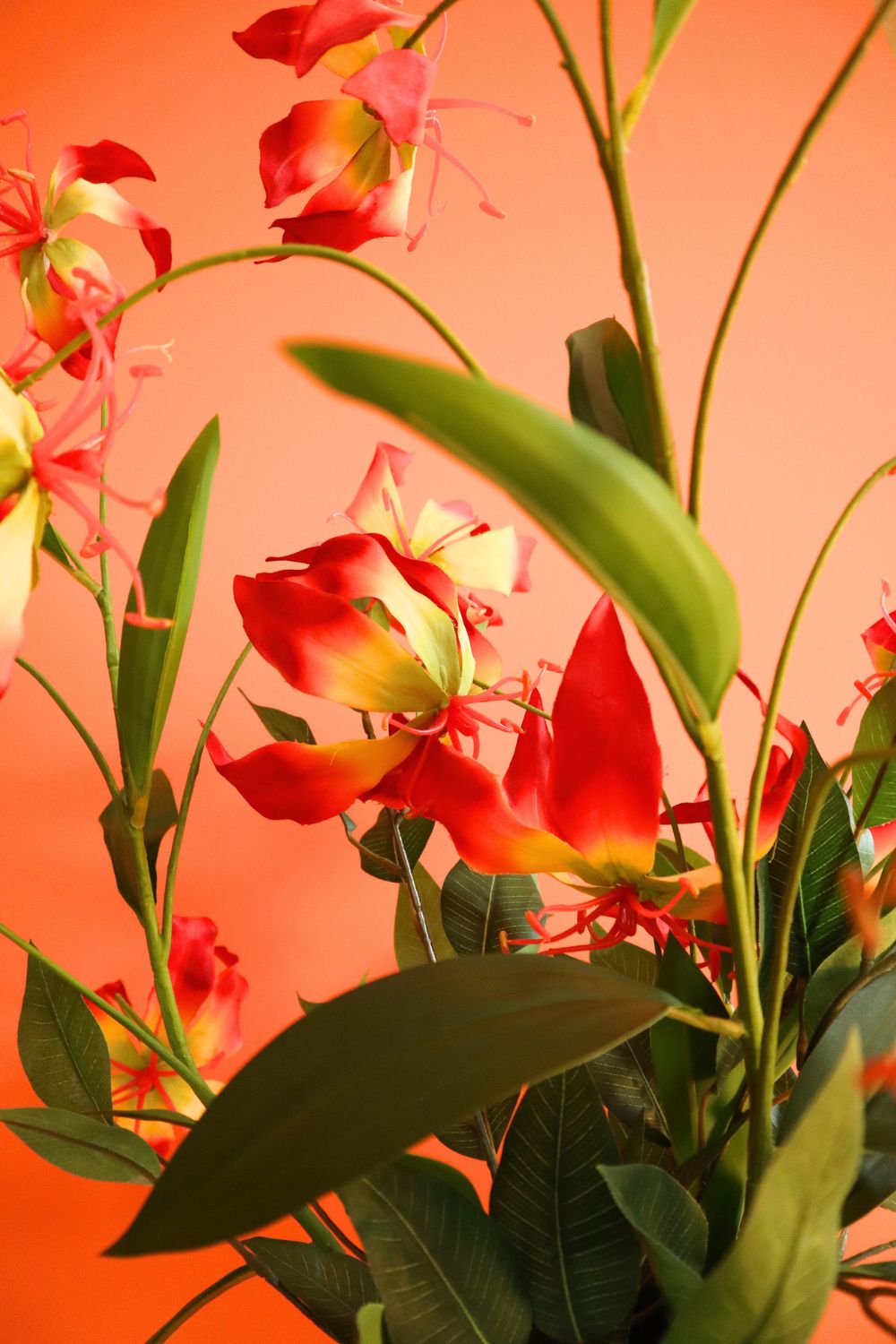 Détails du Gloriosa Fleur Artificielle 90cm Rouge