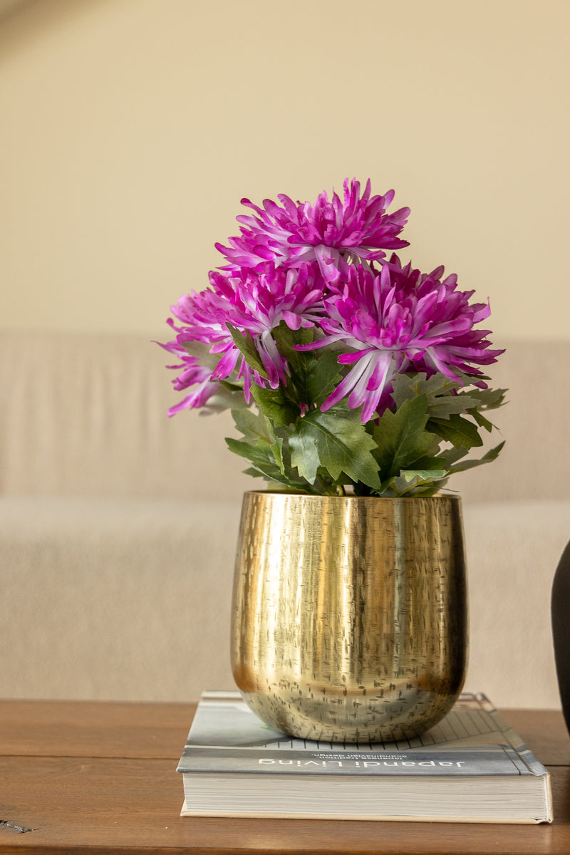 Photo d'ambiance du Pot de fleur Doré 16x15 cm (métal)
