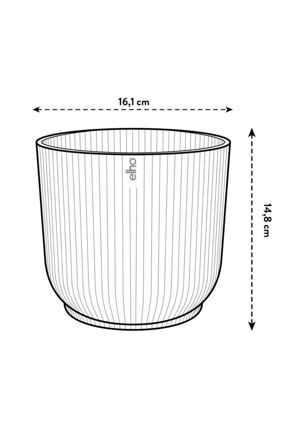 Dimensions du Pot de fleur Elho Vibes Fold rond 16 cm Blanc Soyeux