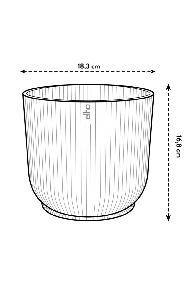 Dimensions du Pot de fleur Elho Vibes Fold rond 18 cm Bleu Profond