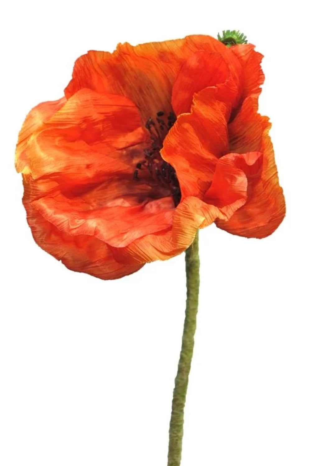 Pavot Fleur Artificielle Orange 70cm