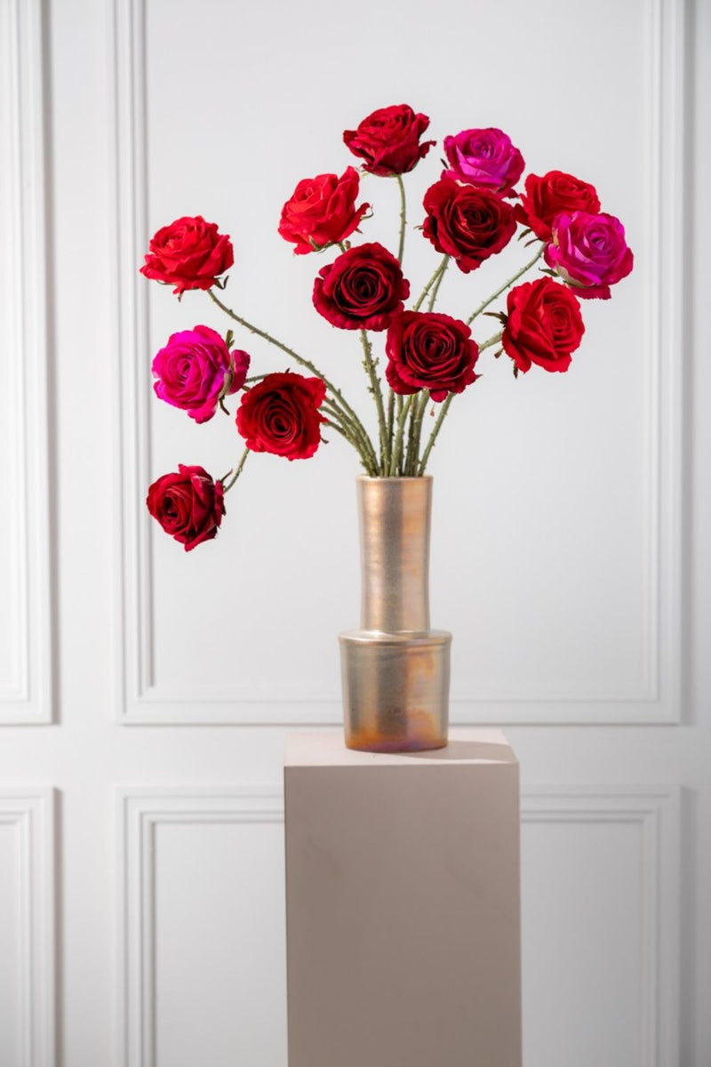 Rose Fleur Artificielle 64cm Rouge