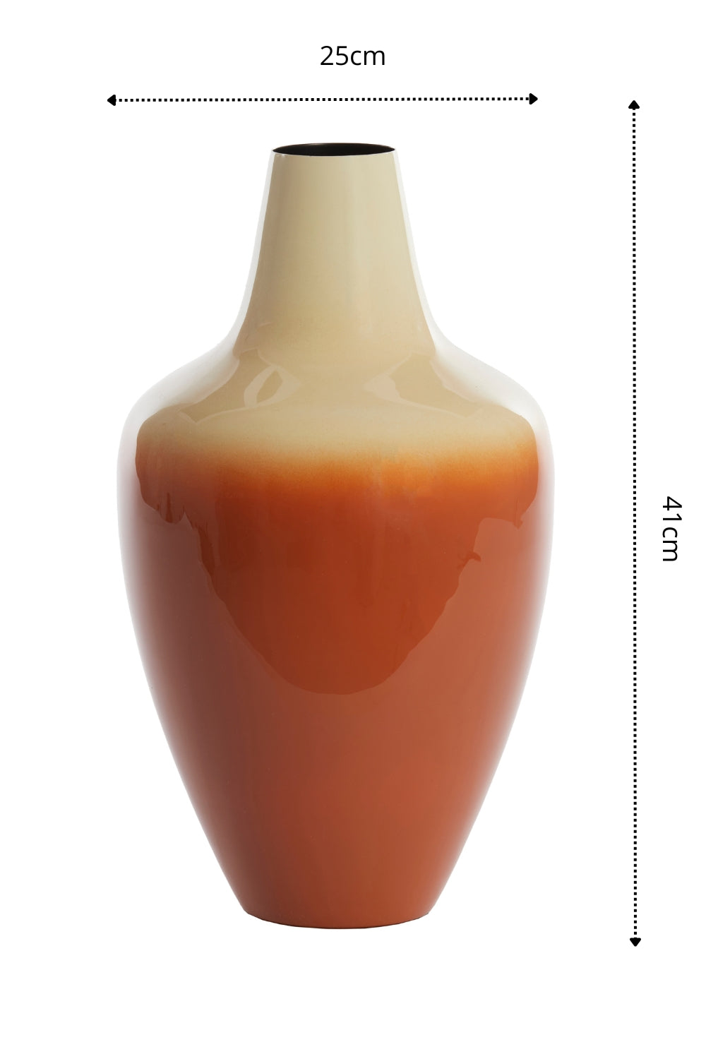 Dimensions du Vase Velho 41x25cm Orange