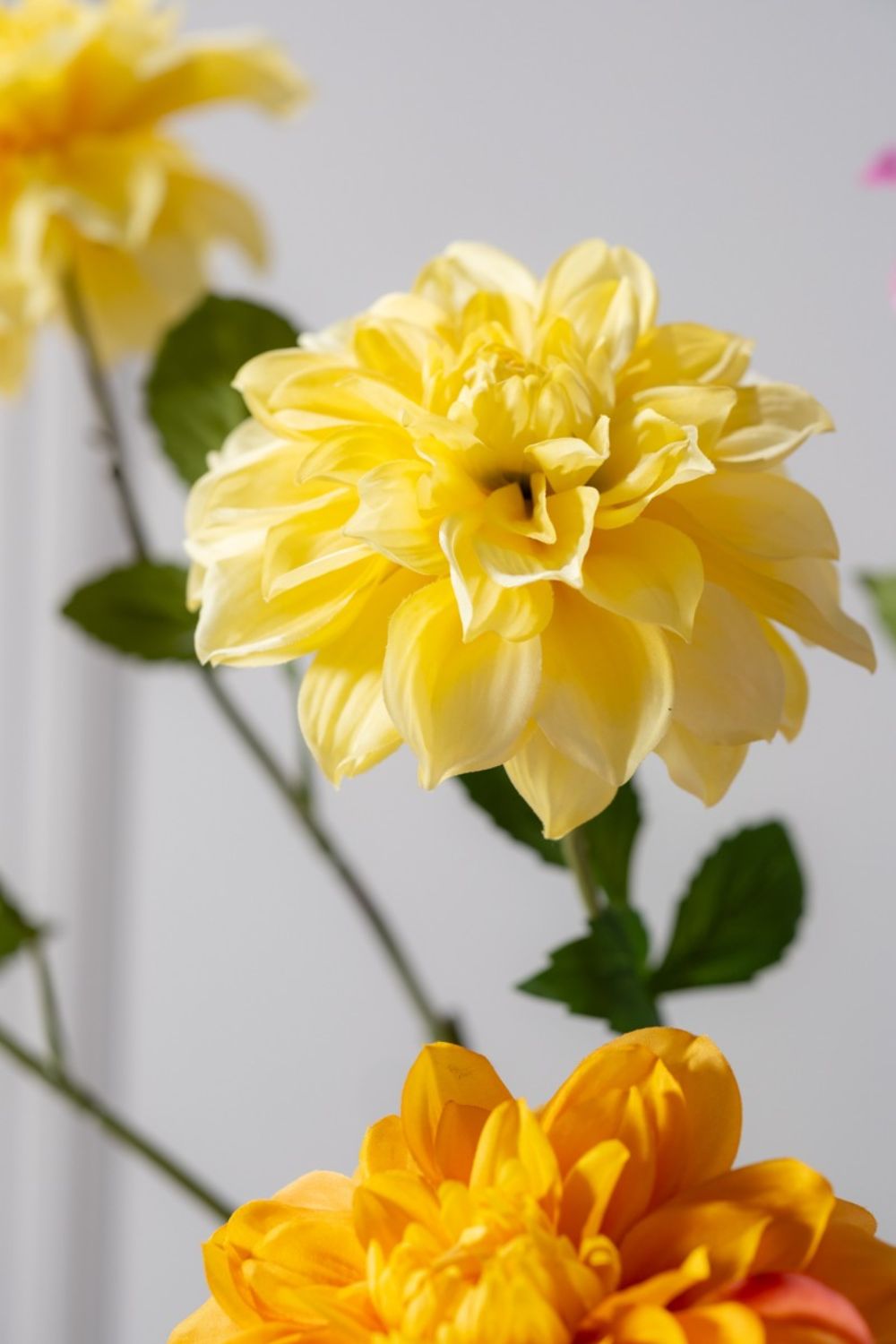 Dahlia Fleur Artificielle 71cm Jaune